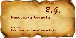 Rasovszky Gergely névjegykártya